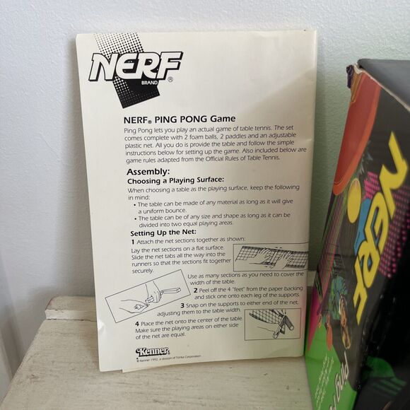 VINTAGE 1992 For Nerf Ping Pong Game Used Good Condition With Box Has Everything - Picture 5 of 7